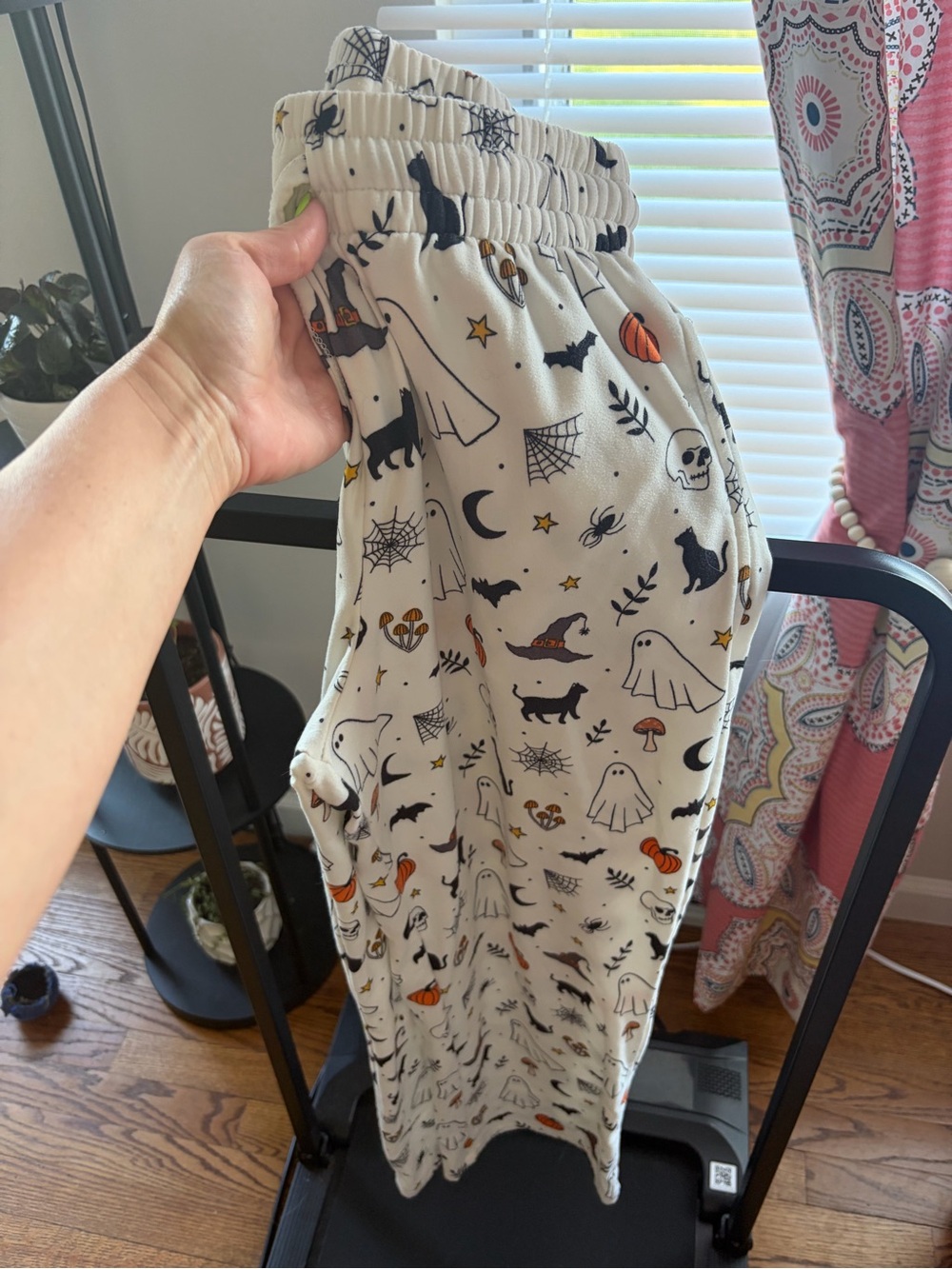 Women’s Halloween Ghost & Cat Pajama Pants - Cream